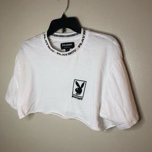 Playboy By Pacsun White Crop Top